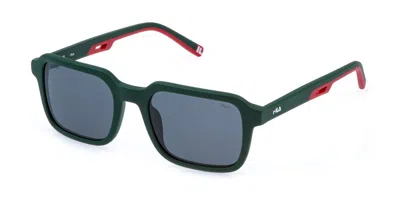 Fila Sfib07 7gdp Men's Sunglasses Green Size 53 In Blue