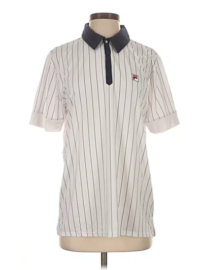Pre-owned Fila Short Sleeve Blouse In Ivory