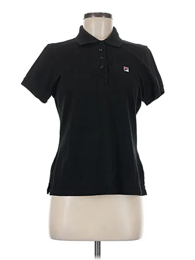 Pre-owned Fila Short Sleeve Polo Shirt In Black