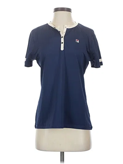 Pre-owned Fila Short Sleeve Polo Shirt In Blue