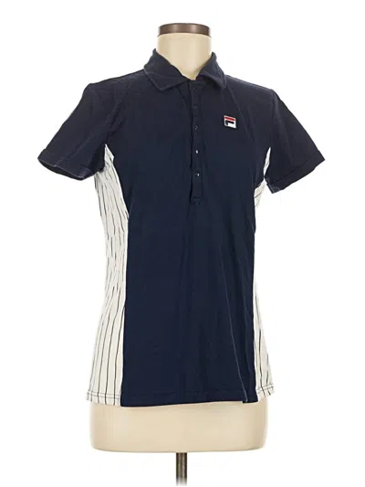 Pre-owned Fila Short Sleeve Polo Shirt In Blue