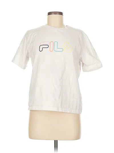 Pre-owned Fila Short Sleeve T-shirt In White