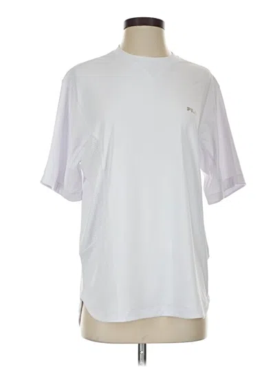 Pre-owned Fila Short Sleeve Top White Crew Neck Tops