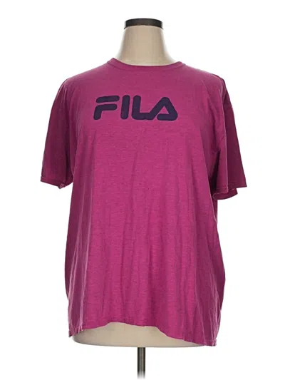 Pre-owned Fila Short Sleeve T-shirt In Purple