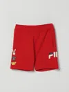 Fila Kids' Pantaloncino Jogging In Cotone Con Logo  In Red
