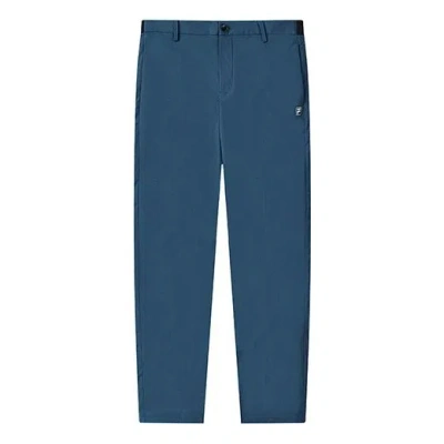 Fila Single Color Straight Casual Sport Long Trousers Men's Greyblue In Gray