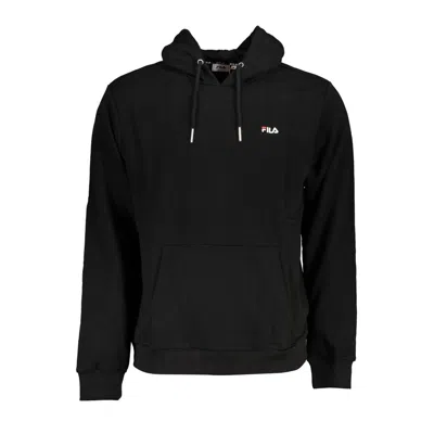 Fila Sleek Black Hooded Sweatshirt With Embroidery