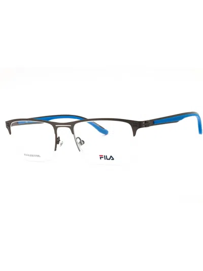 Fila Sleek Rectangular Metal Men's Eyeglasses In Blue