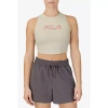 Fila Speed Up Crop Womens Crew Neck Sleeveless Active Tank Top In Gray