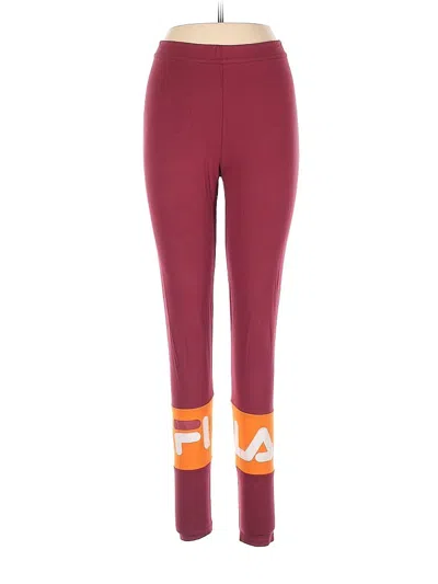 Pre-owned Fila Sport Active Pants In Burgundy