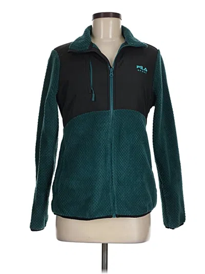 Pre-owned Fila Sport Fleece Jacket In Teal