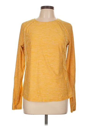 Pre-owned Fila Sport Long Sleeve Top Yellow Crew Neck Tops