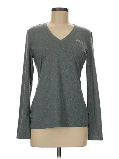 Pre-owned Fila Sport Long Sleeve T-shirt In Gray