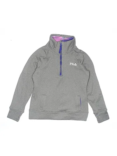Pre-owned Fila Sport Kids' Pullover Hoodie In Gray