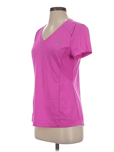 Pre-owned Fila Sport Short Sleeve Top Pink V Neck Tops