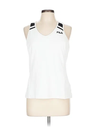 Pre-owned Fila Sport Sleeveless Top White Scoop Neck Tops