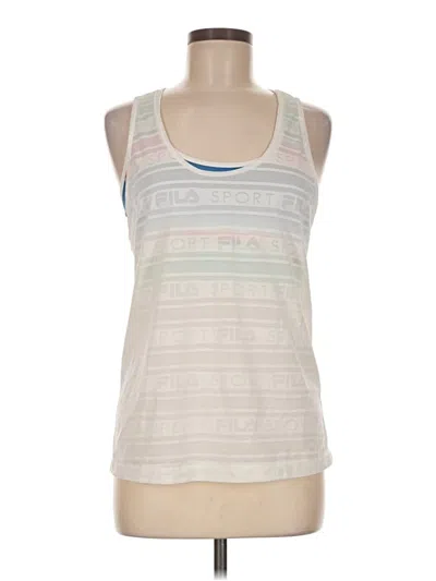 Pre-owned Fila Sport Tank Top Ivory Halter Neckline Tops