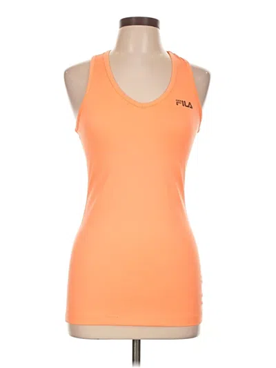 Pre-owned Fila Sport Tank Top Orange Halter Neckline Tops