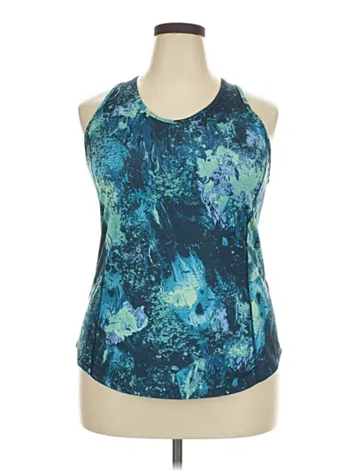 Pre-owned Fila Sport Tank Top Teal Halter Neckline Tops