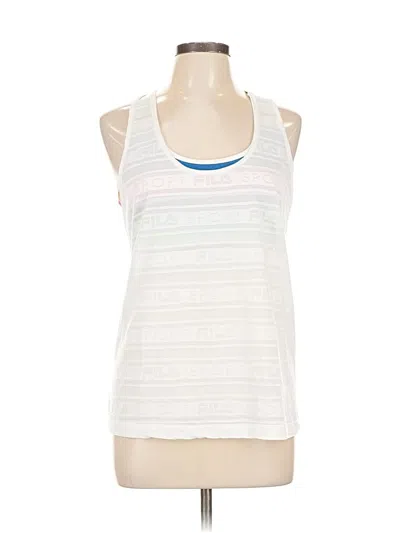 Pre-owned Fila Sport Tank Top White Halter Neckline Tops