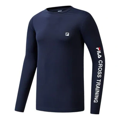 Fila Sports Gym Alphabet Printing Long Sleeves Blue