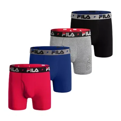Fila Stretch Fly Mens 4 Pack Boxer Briefs Fm312bxcs25amz In Multi