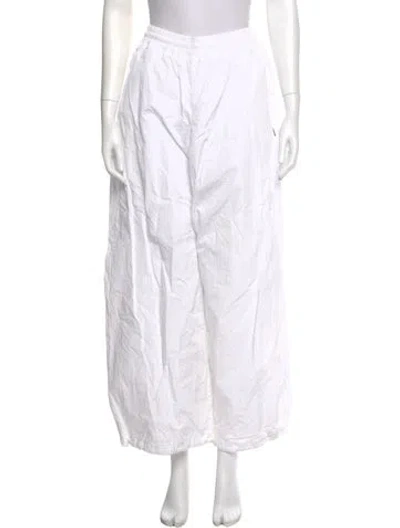 Pre-owned Fila Striped Wide Leg Pants In White