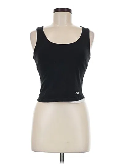 Pre-owned Fila Tank Top Black Strapless Neckline Tops