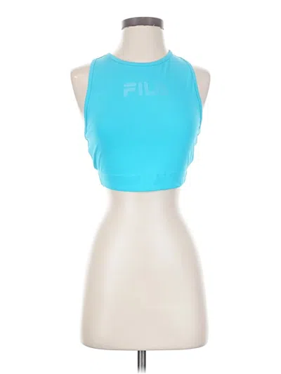 Pre-owned Fila Tank Top Blue Halter Neckline Tops