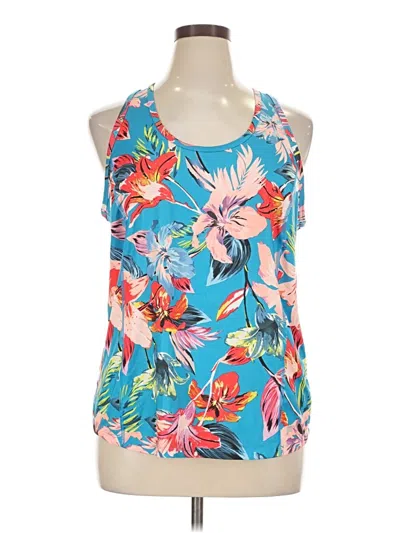 Pre-owned Fila Tank Top Blue Halter Neckline Tops