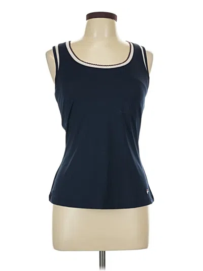 Pre-owned Fila Tank Top Blue Strapless Neckline Tops