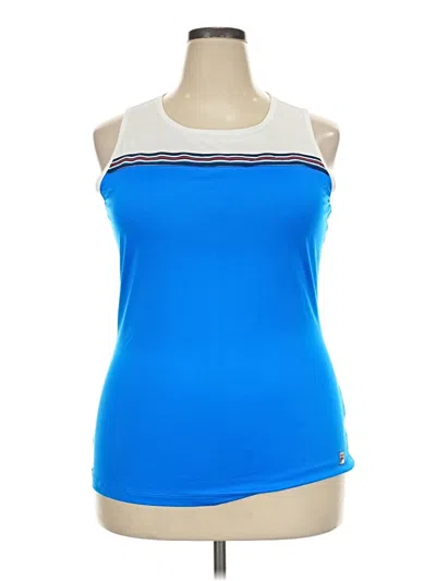 Pre-owned Fila Tank Top Blue Strapless Neckline Tops