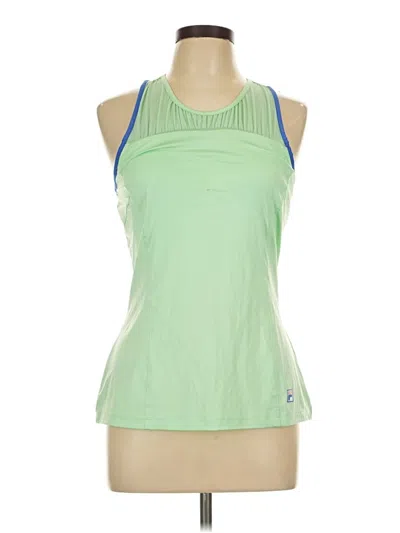 Pre-owned Fila Tank Top Green Halter Neckline Tops