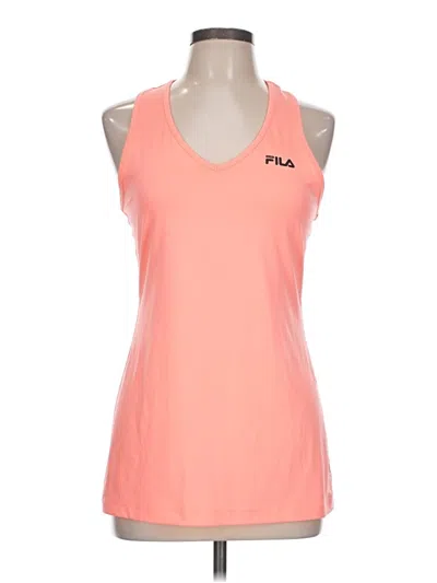 Pre-owned Fila Tank Top Orange Halter Neckline Tops