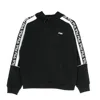 Fila Tavora Hoody Women's Lightweight Hooded Sweatshirt Black/bright White In Black