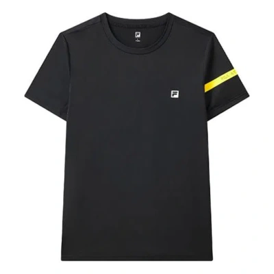 Fila Tennis Sports Training Round Neck Short Sleeve Black