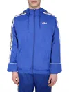 Fila Hooded Stripe Jacket In Blue