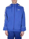 Fila Hooded Stripe Jacket In Blue