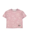 Fila Toddler Girl T-shirt Pastel Pink Size 7 Cotton In Pink