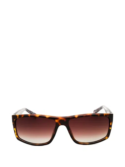 Fila Tortoiseshell-effect Rectangle-frame Sunglasses In Brown