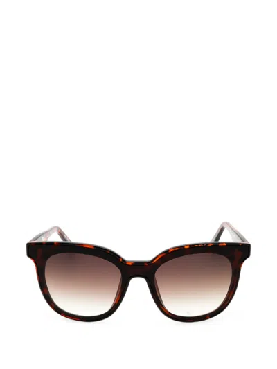 Fila Tortoiseshell-effect Round-frame Sunglasses In Multi