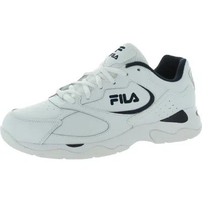 Fila Tri Runner Mens Leather Lace Up Casual And Fashion Sneakers In White