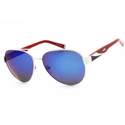Fila Unisex Silver Tone Aviator Sunglasses Sfi181 In ["silver Tone"]