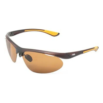 Fila Unisex Sunglasses  Sf228-99pmbrn Gbby2 In Brown
