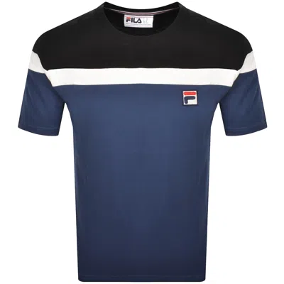 Fila Vintage Aiden Colour Block T Shirt Navy In Blue