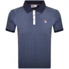Fila Vintage Classic Stripe Polo T Shirt Blue In Blue