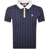 Fila Vintage Classic Stripe Polo T Shirt Navy In Blue