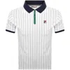 Fila Vintage Classic Stripe Polo T Shirt White In White