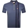 Fila Vintage Dario Zip Polo T Shirt Blue In Blue