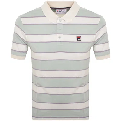 Fila Vintage Edmond Stripe Polo T Shirt Off White